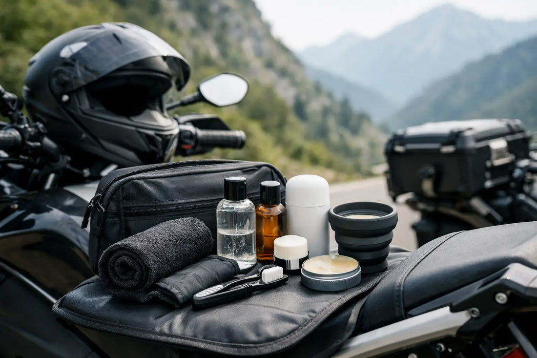Motorcycle Road Trip Hygiene Gear That Earns Space